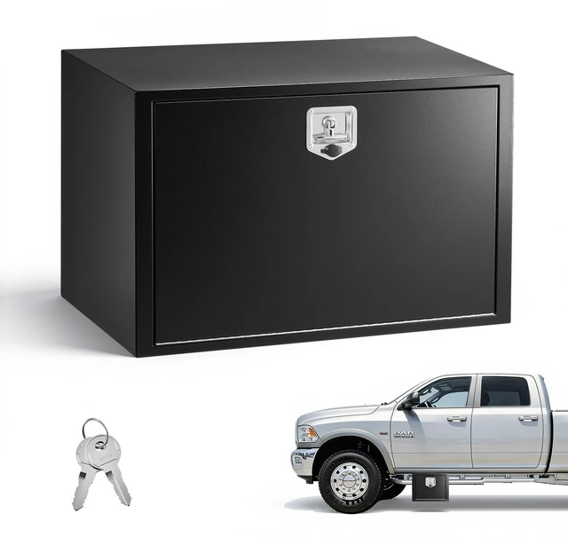 Main image of VEVOR Underbody Truck Tool Box, 36 x 24 x 24 Inch Heavy Duty Steel Trailer Storage Box with Lock & Keys, Waterproof Trailer Storage Organizer Under Body Chest with T-Handle for Truck, Van, SUV, Black