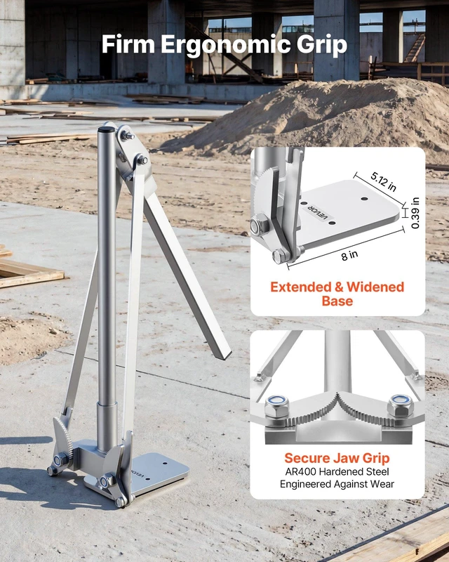 Alt view image 4 of 8 - VEVOR T Post Puller, 3.54 in Max Clamping Width, Heavy-Duty Steel Jaw Grip, Powder-Coated Finish, Easy to Store, Labor-Saving Fence T-Post Remover Tool for Rebar Stakes, Wood Stakes, and Road Signs