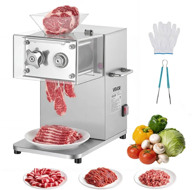Main image of VEVOR Meat Cutting Machine, 850W Commercial Slicer, 5mm Heavy Duty Stainless Steel Blade Shredder for Boneless Meat Soft Vegetables, Electric Food Slicers for Kitchen Restaurant Supermarket