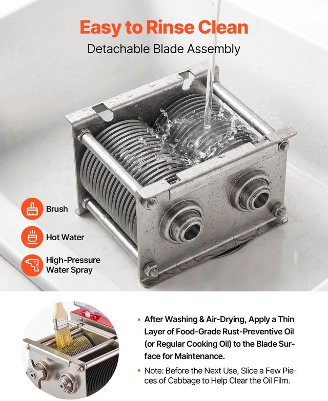 Alt view image 5 of 8 - VEVOR Meat Cutting Machine, 850W Commercial Slicer, 5mm Heavy Duty Stainless Steel Blade Shredder for Boneless Meat Soft Vegetables, Electric Food Slicers for Kitchen Restaurant Supermarket