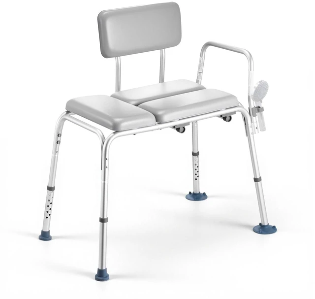 Main image of VEVOR Tub Transfer Bench for Bathtub, 500 lbs Weight Capacity Heavy Duty Shower Chair with Arm and Backrest, Height Adjustable Bathroom Shower Bench Bath Seat for Adults, Seniors, Elderly and Disabled
