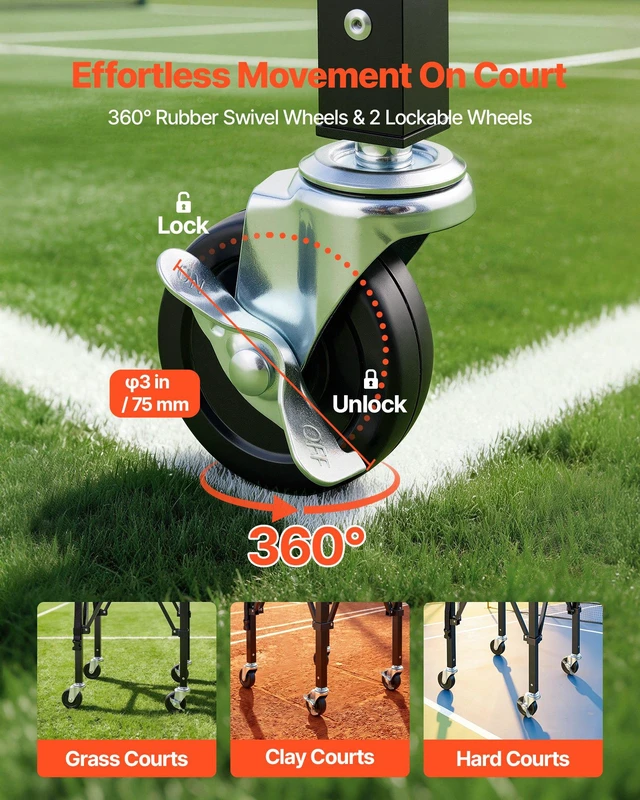 Alt view image 4 of 8 - VEVOR Tennis Ball Hopper, Holds 150 Tennis Balls, Foldable Pickleball Basket Cart with Wheels for Easy Pick Up, Lightweight Aluminum Alloy, Portable Pickleball Caddy with Storage Bag, for Training