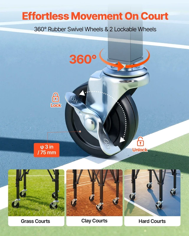 Alt view image 4 of 8 - VEVOR 2-in-1 Tennis & Pickleball Hopper, with Pickup Tube, Foldable Pickleball Basket Cart with with Wheels, Holds 150 Tennis Balls or 260 Pickleballs, Portable Pickleball Caddy Holder, for Training