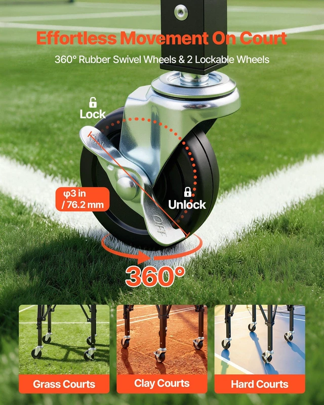Alt view image 4 of 8 - VEVOR Tennis Ball Hopper, Holds 120 Tennis Balls, Foldable Pickleball Basket Cart with Wheels for Easy Pick Up, Lightweight Aluminum Alloy, Portable Pickleball Caddy with Storage Bag, for Training