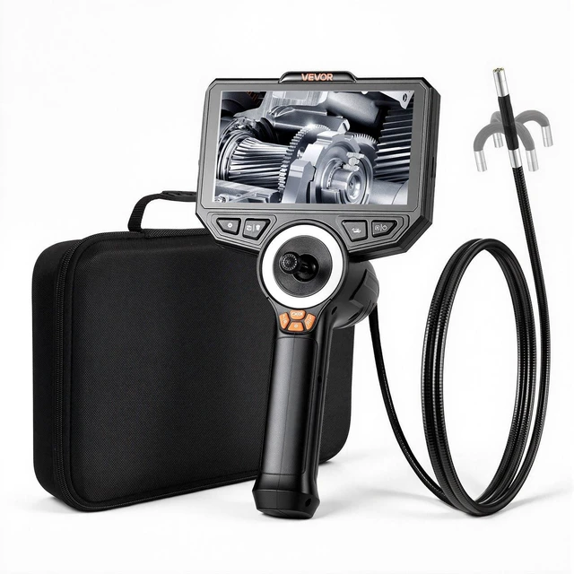 Main image of VEVOR Articulating Endoscope with Light, 4-Way 360° Articulated Borescope Camera, 0.24" Slim Lens 1920 x 1080, 6" HD IPS Screen, 7000mAh Battery, IP67 Waterproof for Automotive & Mechanical Inspection