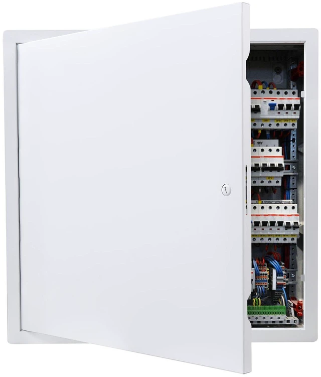 Main image of VEVOR Access Panel for Drywall, 19.2 x 19.2 in Galvanized Steel Access Door, Easy Install Hinged Service Panel with Screwdriver Latch, for Ceiling Plumbing Electrical, 18.4 x 18.4 in Cutout Size White