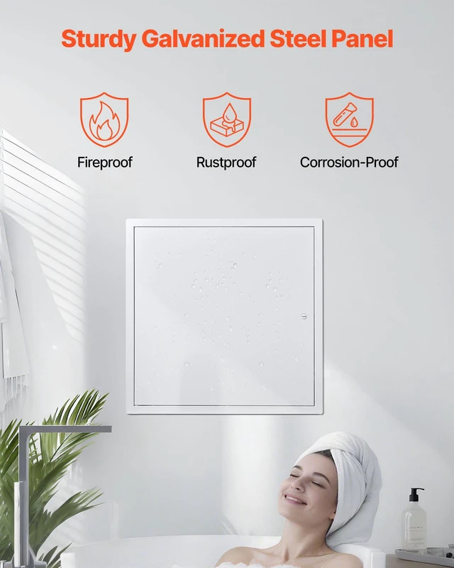 Alt view image 3 of 8 - VEVOR Access Panel for Drywall, 19.2 x 19.2 in Galvanized Steel Access Door, Easy Install Hinged Service Panel with Screwdriver Latch, for Ceiling Plumbing Electrical, 18.4 x 18.4 in Cutout Size White