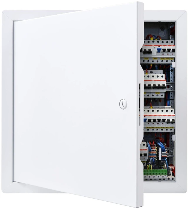 Main image of VEVOR Access Panel for Drywall, 13.3 x 13.3 in Galvanized Steel Access Door, Easy Install Hinged Service Panel with Screwdriver Latch, for Ceiling Plumbing Electrical, 12.4 x 12.4 in Cutout Size White