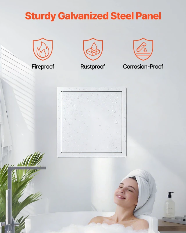 Alt view image 3 of 8 - VEVOR Access Panel for Drywall, 13.3 x 13.3 in Galvanized Steel Access Door, Easy Install Hinged Service Panel with Screwdriver Latch, for Ceiling Plumbing Electrical, 12.4 x 12.4 in Cutout Size White