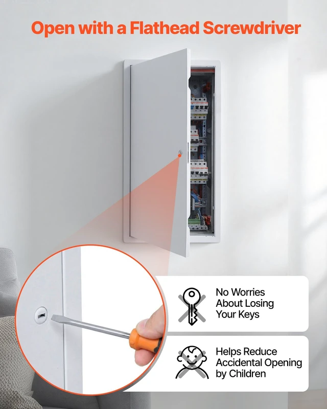 Alt view image 5 of 8 - VEVOR Access Panel for Drywall, 25.3 x 13.3 in Galvanized Steel Access Door, Easy Install Hinged Service Panel with Screwdriver Latch, for Ceiling Plumbing Electrical, 12.4 x 24.4 in Cutout Size White