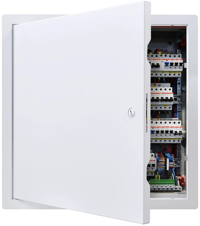 Main image of VEVOR Access Panel for Drywall, 15.2 x 15.2 in Galvanized Steel Access Door, Easy Install Hinged Service Panel with Screwdriver Latch, for Ceiling Plumbing Electrical, 14.4 x 14.4 in Cutout Size White