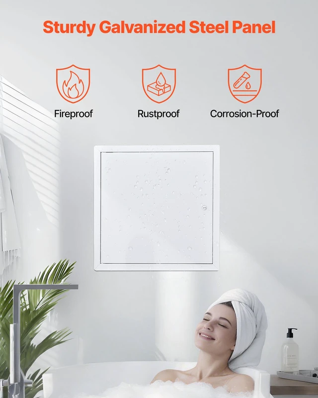 Alt view image 3 of 8 - VEVOR Access Panel for Drywall, 15.2 x 15.2 in Galvanized Steel Access Door, Easy Install Hinged Service Panel with Screwdriver Latch, for Ceiling Plumbing Electrical, 14.4 x 14.4 in Cutout Size White