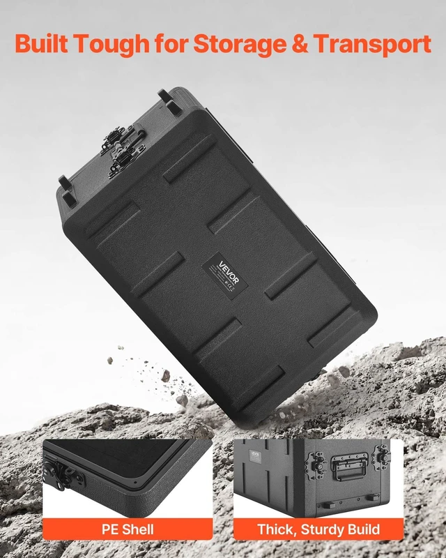 Alt view image 4 of 8 - VEVOR 6U Rack Case, 12 in Depth, Rackmount Flight Case Shallow Rack with Microphone Compartment, Polyethylene Construction, Recessed Latches, Easy Installation, for Amplifier, 8.7 in Internal Depth