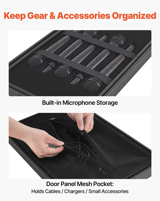 Alt view image 6 of 8 - VEVOR 6U Rack Case, 12 in Depth, Rackmount Flight Case Shallow Rack with Microphone Compartment, Polyethylene Construction, Recessed Latches, Easy Installation, for Amplifier, 8.7 in Internal Depth