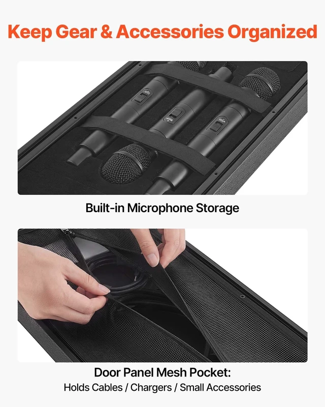 Alt view image 6 of 8 - VEVOR 4U Rack Case, 12 in Depth, Rackmount Flight Case Shallow Rack with Microphone Compartment, Polyethylene Construction, Recessed Latches, Easy Installation, for Amplifier, 8.7 in Internal Depth
