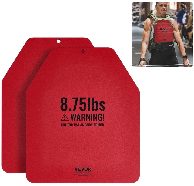 Main image of VEVOR Weight Vest Plates, 8.75 LB Pairs, Premium Steel Weighted plates, Contoured Ergonomic Fit WODs, Additional Weight for Weight Vests, for Strength Training, Running, Fitness, Heavy Workouts