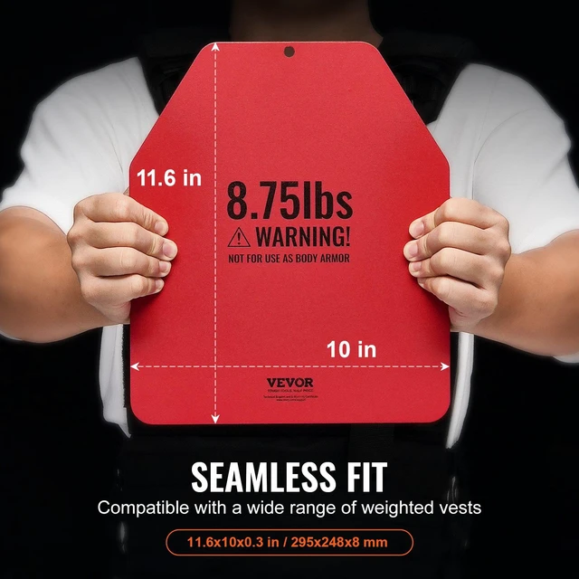 Alt view image 3 of 8 - VEVOR Weight Vest Plates, 8.75 LB Pairs, Premium Steel Weighted plates, Contoured Ergonomic Fit WODs, Additional Weight for Weight Vests, for Strength Training, Running, Fitness, Heavy Workouts