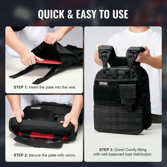 Alt view image 6 of 8 - VEVOR Weight Vest Plates, 8.75 LB Pairs, Premium Steel Weighted plates, Contoured Ergonomic Fit WODs, Additional Weight for Weight Vests, for Strength Training, Running, Fitness, Heavy Workouts