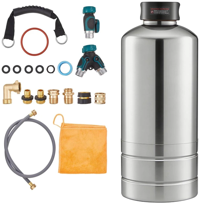 Main image of VEVOR RV Water Softener, 16,000 Grain, Portable Water Softener with NPT 3/4" Fittings, Food-Grade Resin, Stainless Steel, Quick Connect, for RVs, Trailers, Boats, Mobile Car Washing, Pressure Washing