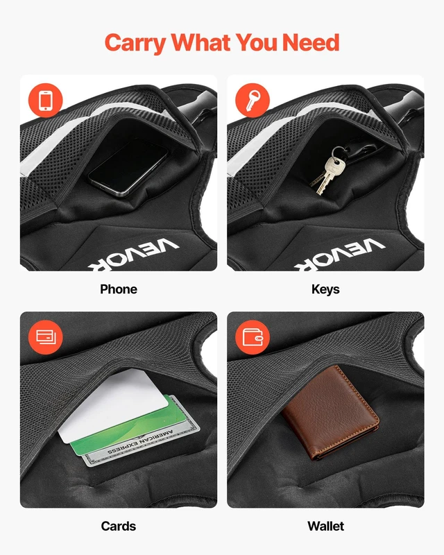 Alt view image 6 of 8 - VEVOR Adjustable Weighted Vest, 20-32 lbs Comfortable X-Shape Body Weight Vest Set with 6 Weight Packs and Reflective Stripe, for Men Women, Workout Equipment for Strength Training Running Jogging