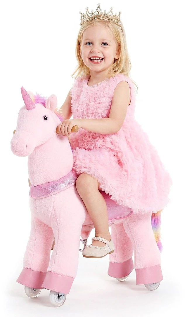 Main image of VEVOR Ride On Horse, Riding Pink Unicorn Toys for Kids, No Battery Required, Smooth Wheels with Anti-Roll Stop Ring, Upgraded Raised Seat, Handles, Pedals, 110 lbs Max Load Capacity for Ages 3-8