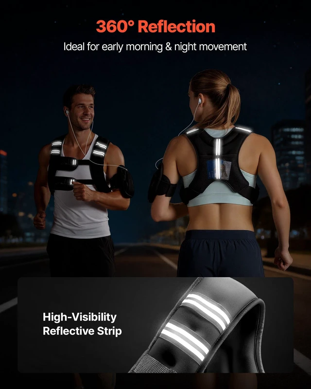 Alt view image 5 of 8 - VEVOR Weighted Vest, 25 lbs Body Weight Vest for Men Women, with Reflective Stripe, Adjustable Buckle, Workout Equipment for Strength Training, Running, Jogging, Fitness, Muscle Building, Weight Loss