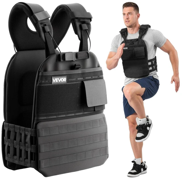 Main image of VEVOR Weighted Vest, Body Weight Vest with Shoulder Pad, and Reflective Stripe, Exercise Set for Men Women, Workout Equipment for Strength Training, Running, Jogging, Fitness, Muscle Building
