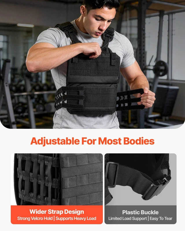 Alt view image 4 of 8 - VEVOR Weighted Vest, Body Weight Vest with Shoulder Pad, and Reflective Stripe, Exercise Set for Men Women, Workout Equipment for Strength Training, Running, Jogging, Fitness, Muscle Building