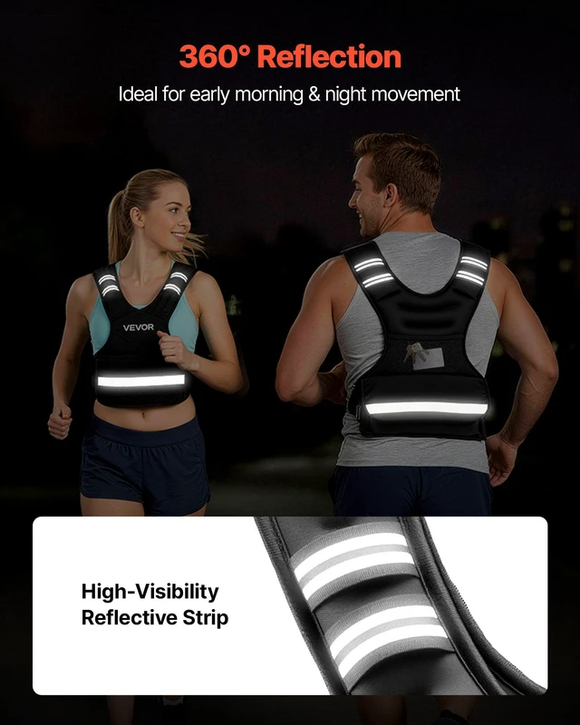 Alt view image 5 of 8 - VEVOR Adjustable Weighted Vest, 24-40 lbs Comfortable X-Shape Body Weight Vest Set with 8 Weight Packs and Reflective Stripe, for Men Women, Workout Equipment for Strength Training Running Jogging