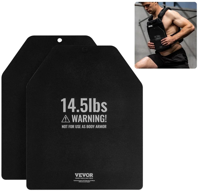 Main image of VEVOR Weight Vest Plates, 14.5 LB Pairs, Premium Steel Weighted plates, Contoured Ergonomic Fit WODs, Additional Weight for Weight Vests, for Strength Training, Running, Fitness, Heavy Workouts
