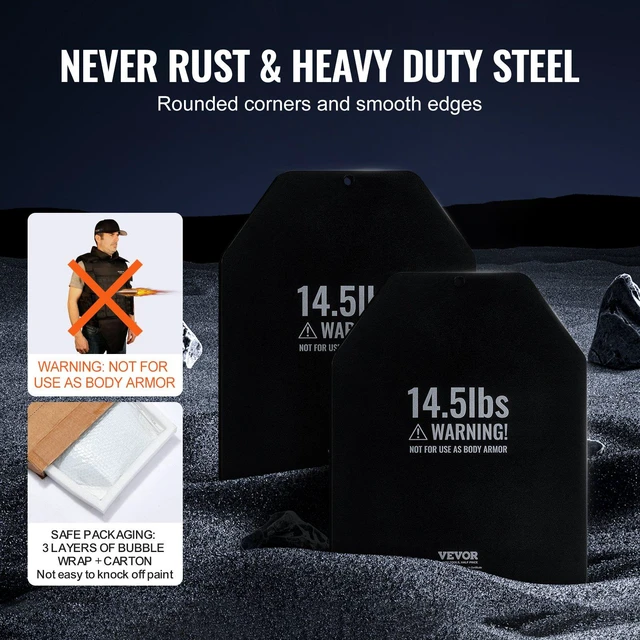 Alt view image 4 of 8 - VEVOR Weight Vest Plates, 14.5 LB Pairs, Premium Steel Weighted plates, Contoured Ergonomic Fit WODs, Additional Weight for Weight Vests, for Strength Training, Running, Fitness, Heavy Workouts