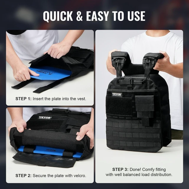 Alt view image 6 of 8 - VEVOR Weight Vest Plates, 5.75 LB Pairs, Premium Steel Weighted plates, Contoured Ergonomic Fit WODs, Additional Weight for Weight Vests, for Strength Training, Running, Fitness, Heavy Workouts