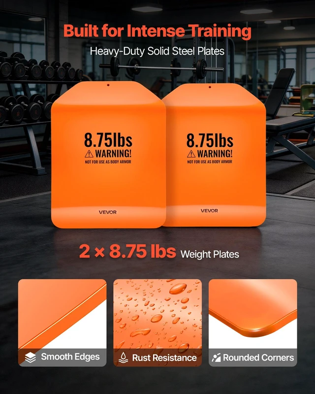 Alt view image 3 of 8 - VEVOR Curved Weight Vest Plates, 8.75 LB Pairs, Premium Steel Tactical Weighted Plates for Vest, Ergonomic Design, for Strength Endurance Training, Running, Jogging, Fitness, Heavy Workouts