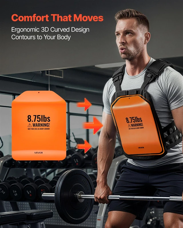 Alt view image 2 of 8 - VEVOR Curved Weight Vest Plates, 8.75 LB Pairs, Premium Steel Tactical Weighted Plates for Vest, Ergonomic Design, for Strength Endurance Training, Running, Jogging, Fitness, Heavy Workouts