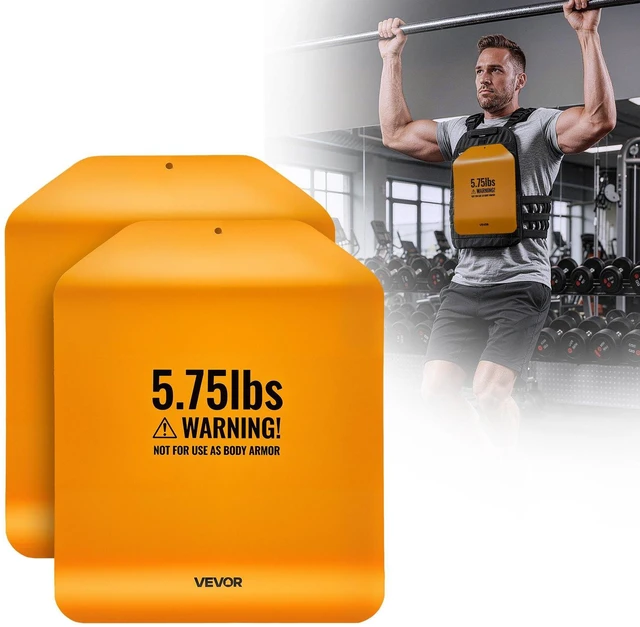 Main image of VEVOR Curved Weight Vest Plates, 5.75 LB Pairs, Premium Steel Tactical Weighted Plates for Vest, Ergonomic Design, for Strength Endurance Training, Running, Jogging, Fitness, Heavy Workouts