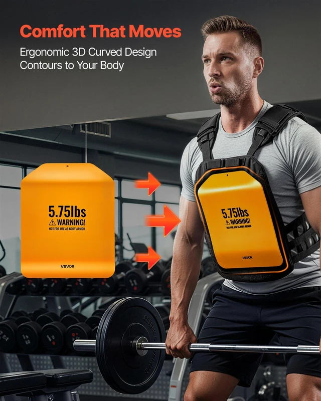 Alt view image 2 of 8 - VEVOR Curved Weight Vest Plates, 5.75 LB Pairs, Premium Steel Tactical Weighted Plates for Vest, Ergonomic Design, for Strength Endurance Training, Running, Jogging, Fitness, Heavy Workouts