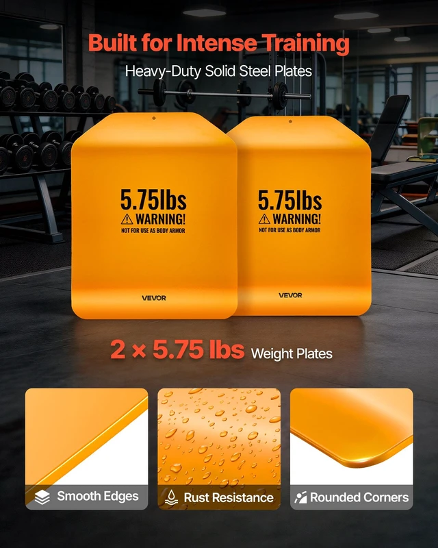 Alt view image 3 of 8 - VEVOR Curved Weight Vest Plates, 5.75 LB Pairs, Premium Steel Tactical Weighted Plates for Vest, Ergonomic Design, for Strength Endurance Training, Running, Jogging, Fitness, Heavy Workouts