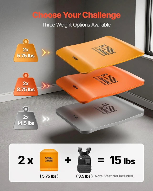 Alt view image 5 of 8 - VEVOR Curved Weight Vest Plates, 5.75 LB Pairs, Premium Steel Tactical Weighted Plates for Vest, Ergonomic Design, for Strength Endurance Training, Running, Jogging, Fitness, Heavy Workouts
