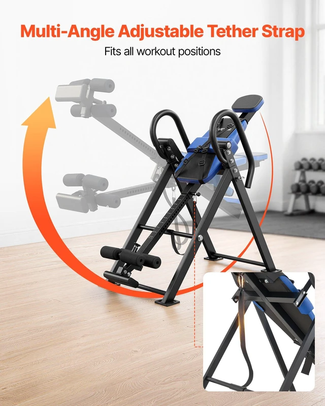 Alt view image 6 of 8 - VEVOR Inversion Table, 300 lbs Capacity Heavy Duty Back Inverter Stretcher, Inverted Table with Dual-Roller Locking, Decompression Tables for Shoulders, Neck, Back, Multi-Angle Adjustable Tether Strap