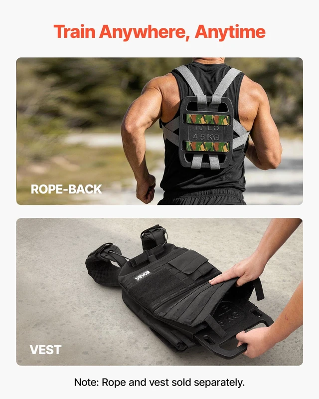 Alt view image 5 of 8 - VEVOR Cast Iron Ruck Weights for Backpack, 10LB Pair Ruck Plate, Weight Plate with Smooth Handle, Textured Finish for Rucking, Hiking, Swings, Strength Training, Weightlifting, Fitness Workout