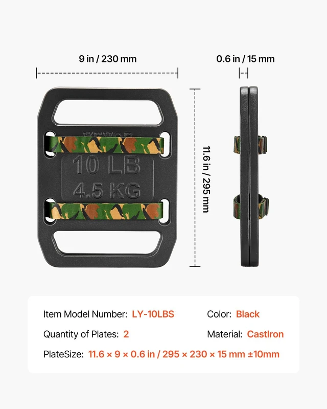 Alt view image 7 of 8 - VEVOR Cast Iron Ruck Weights for Backpack, 10LB Pair Ruck Plate, Weight Plate with Smooth Handle, Textured Finish for Rucking, Hiking, Swings, Strength Training, Weightlifting, Fitness Workout