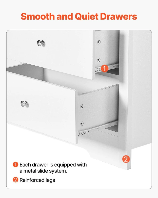 Alt view image 6 of 8 - VEVOR 7 Drawer Dresser, Wooden Chest of Drawers with Sliding with Anti-tip Device, Modern Minimalist Dresser Chest, Closet Storage Organizer for Living Room, Hallway, Bedroom, Entryway, Light Wood