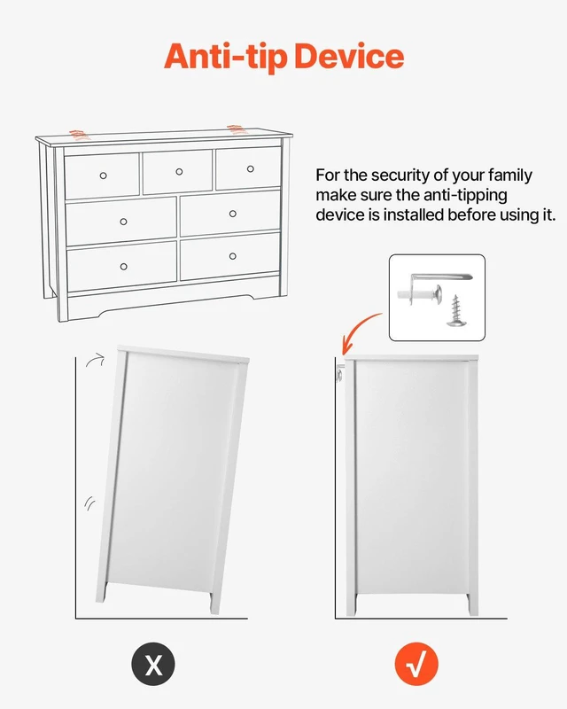 Alt view image 7 of 8 - VEVOR 7 Drawer Dresser, Wooden Chest of Drawers with Sliding with Anti-tip Device, Modern Minimalist Dresser Chest, Closet Storage Organizer for Living Room, Hallway, Bedroom, Entryway, Light Wood