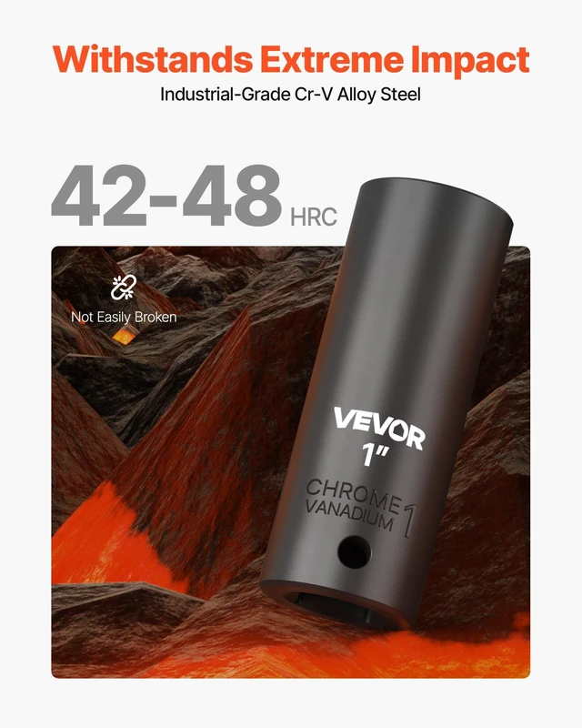 Alt view image 2 of 8 - VEVOR Impact Socket Set, 1/2" Drive, 65-Piece Socket Set, 6 Point Sockets, SAE 3/8" to 1-1/4" and Metric 10-24 mm, Easy to Identify, with a Sturdy Storage Case, Cr-V Alloy Steel for Vehicles Repair