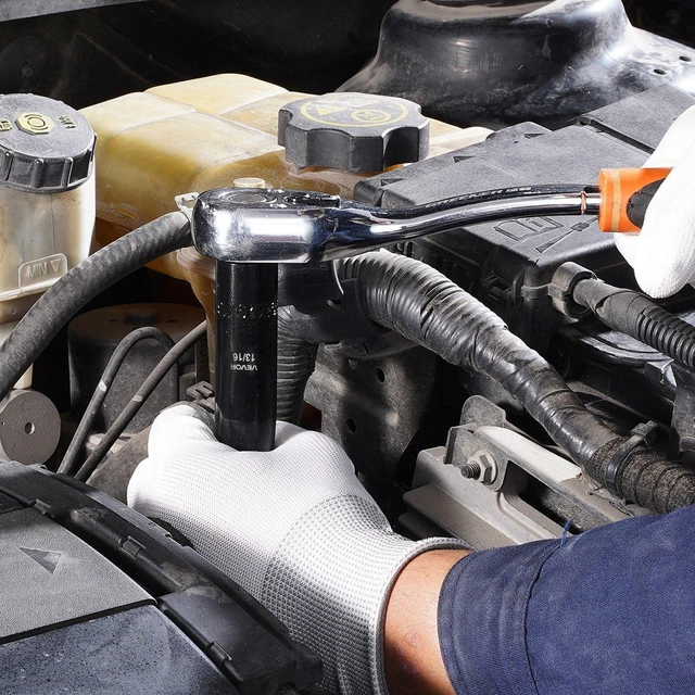 Alt view image 7 of 8 - VEVOR Impact Socket Set, 1/2" Drive, 65-Piece Socket Set, 6 Point Sockets, SAE 3/8" to 1-1/4" and Metric 10-24 mm, Easy to Identify, with a Sturdy Storage Case, Cr-V Alloy Steel for Vehicles Repair