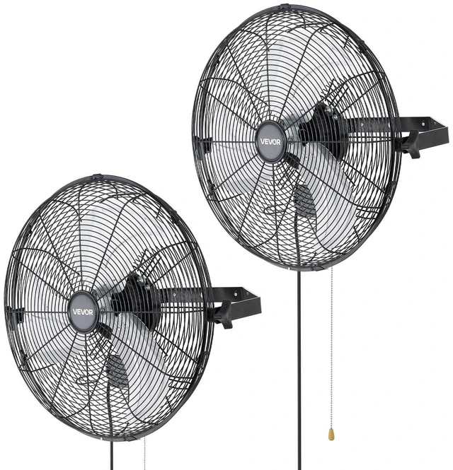 Main image of VEVOR Wall Mount Fan, 18 in Wall Mounted Hanging Fan, 3-Speed, Long Airflow Distance, Adjustable Rotation Angle, Mechanical Control, Powerful for Industry, Commercial, Garage, Workshop, Gym, 2 Pack