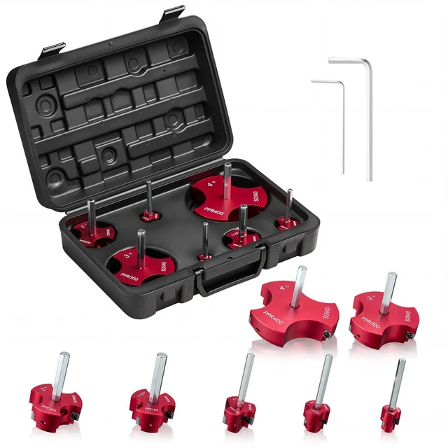 Main image of VEVOR PVC Pipe Reamer Kit, 7-Piece, 3 Blades PVC Fitting Socket Saver, Includes 1/2", 3/4", 1", 1-1/2", 2", 3", 4", Fits Standard 1/2" Drills, Plumbing Tool Kit for SCH40 ABS CPVC Vent Drain Pipes