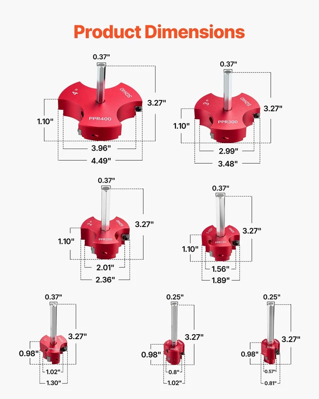Alt view image 3 of 8 - VEVOR PVC Pipe Reamer Kit, 7-Piece, 3 Blades PVC Fitting Socket Saver, Includes 1/2", 3/4", 1", 1-1/2", 2", 3", 4", Fits Standard 1/2" Drills, Plumbing Tool Kit for SCH40 ABS CPVC Vent Drain Pipes