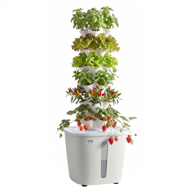 Main image of VEVOR Hydroponic Tower, 30 Pods 6 Tiers Hydroponics Growing System Kit with App Control, Vertical Home Garden with 20L Water Tank & Pump, Planter Germination Kit for Indoor Herbs, Fruits, Vegetables