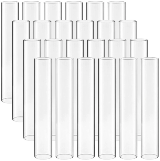 Main image of VEVOR Hurricane Glass Cylinders Set of 24, 2.56 x 13.78 in Tall Clear Glass Candle Covers, High Borosilicate Glass Sleeves for Pillar Candles, Wedding Centerpieces, Home Decor, Party, Wind Protection